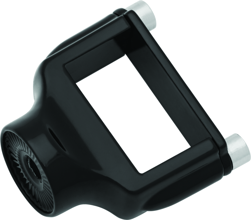 KUR3119-Kuryakyn Side Mount License Plate Holder Clamp 86-23 XL Models Gloss Black-License Plate Relocation-Kuryakyn