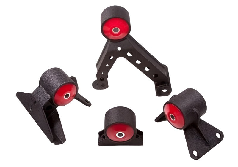Innovative 07-13 Mitsubishi Evolution 4B11T Black Steel Mounts 75A Bushings-Engine Mounts-Innovative Mounts