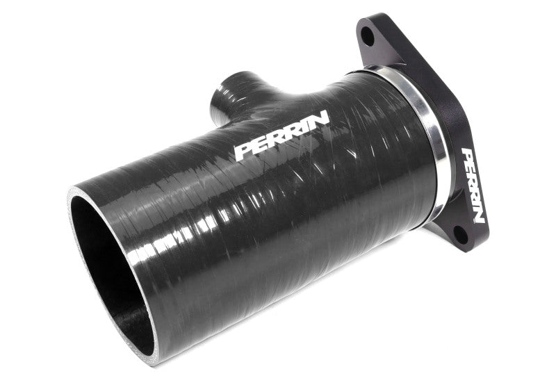 Perrin 2022+ Subaru WRX Black 3in Turbo Inlet Hose w/ Nozzle (Short)-Hoses-Perrin Performance