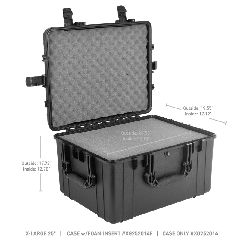 Go Rhino XVenture Gear Hard Case w/Foam - Extra Large 25in. / Lockable / IP67 - Tex. Blk-Cargo Boxes & Bags-Go Rhino