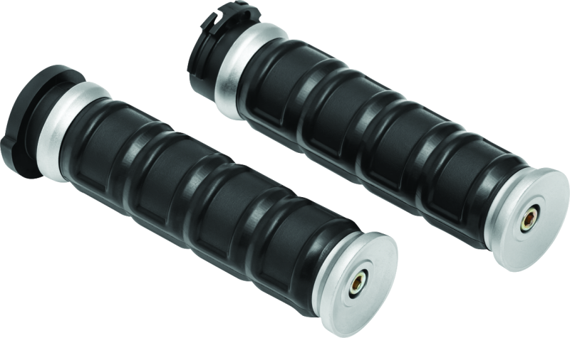 KUR6672-Kuryakyn Dillinger Grips Dual Cable Silver-Grips-Kuryakyn