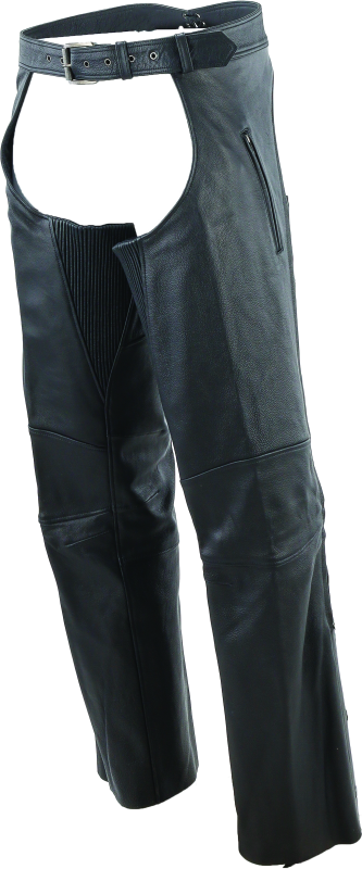RIV094440-River Road Longhaul Leather Chaps Black - Large-Pants-River Road
