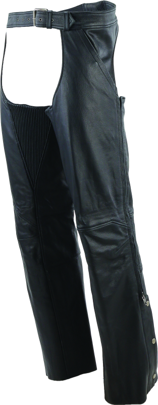 RIV094420-River Road Plains Leather Chaps Black - Large-Pants-River Road