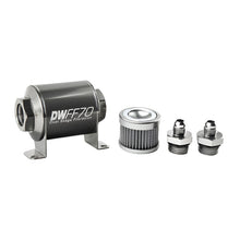 Load image into Gallery viewer, DWK8-03-070-100K-6-DeatschWerks Stainless Steel 6AN 100 Micron Universal Inline Fuel Filter Housing Kit (70mm)-Fuel Filters-DeatschWerks