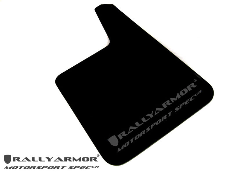 RALMF20-MSUR-BK-MBK-Rally Armor Universal Motorsport Spec Black UR Mud Flap Metallic Black Logo-Mud Flaps-Rally Armor