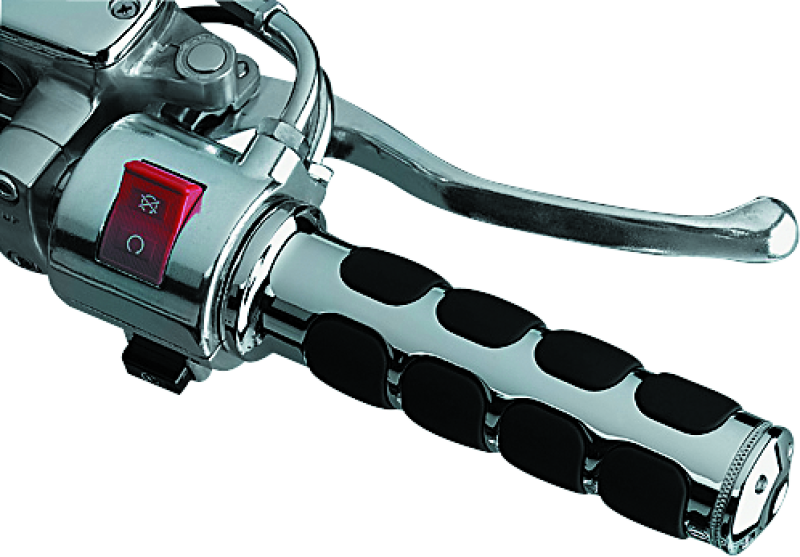 KUR6190-Kuryakyn ISO Grips Metric Chrome-Grips-Kuryakyn