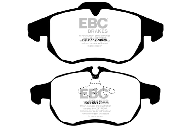 EBC 03 Saab 9-3 2.0 Turbo (Arc) Yellowstuff Front Brake Pads-Brake Pads - Performance-EBC