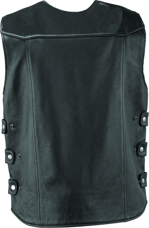 RIV094405-River Road Plains Leather Vest Black - Small-Vests-River Road