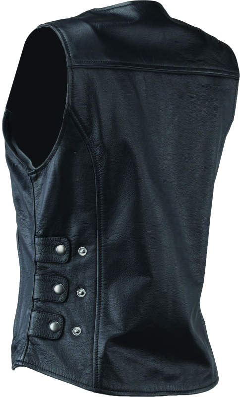 RIV094412-River Road Plains Leather Vest Black Womens - Small-Vests-River Road
