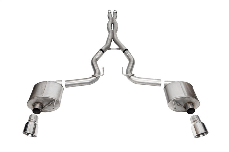 Corsa 2024 Ford MustangGT Sport Cat-Back Exhaust System 3.0in Dual Rear Exit w/4.5in Pro Series Tips-Catback-CORSA Performance