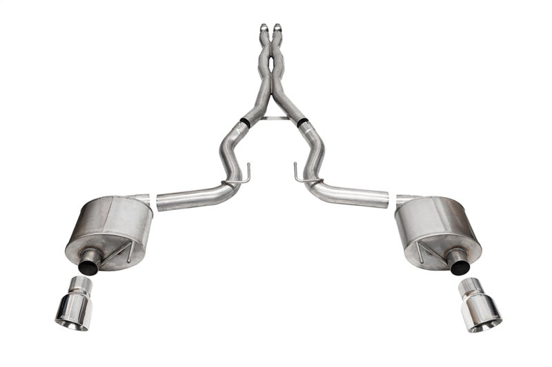 Corsa 2024 Ford MustangGT Sport Cat-Back Exhaust System 3.0in Dual Rear Exit w/4.5in Pro Series Tips-Catback-CORSA Performance
