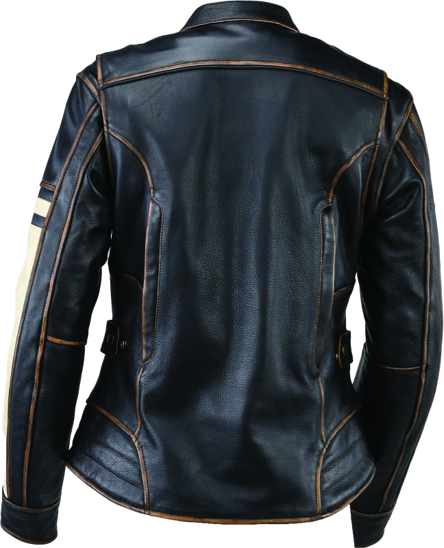RIV094388-River Road Dame Vintage Leather Jacket Black Womens - Small-Jackets - Leather-River Road