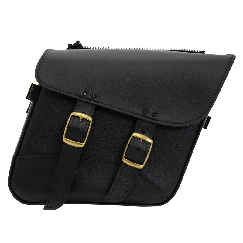 WAM59588-08-Willie & Max Universal Fit Brass Monkey Compact Slant Saddlebag Set (12inL x 9.5inH x 5.5inW)- Black-Bags - Saddlebags-Willie & Max