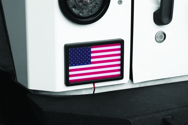 KUR2892-Kuryakyn Freedom Flag LED 4in X 6in Black-Brackets-Kuryakyn