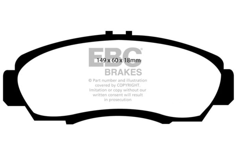 EBC 01-03 Acura CL 3.2 Yellowstuff Front Brake Pads - Black Ops Auto Works