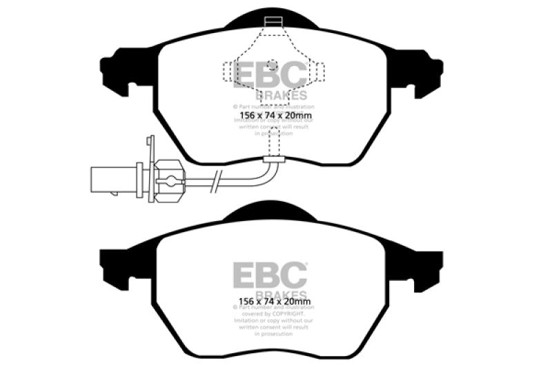 EBC 03-04 Audi A4 1.8 Turbo Redstuff Front Brake Pads - Black Ops Auto Works