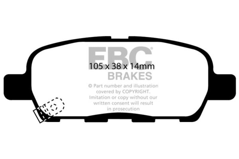 EBC 03-05 Infiniti FX35 3.5 Yellowstuff Rear Brake Pads - Black Ops Auto Works