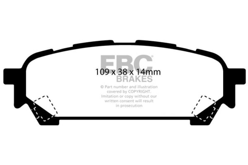 EBC 04-06 Saab 9-2X 2.0 Turbo Yellowstuff Rear Brake Pads - Black Ops Auto Works
