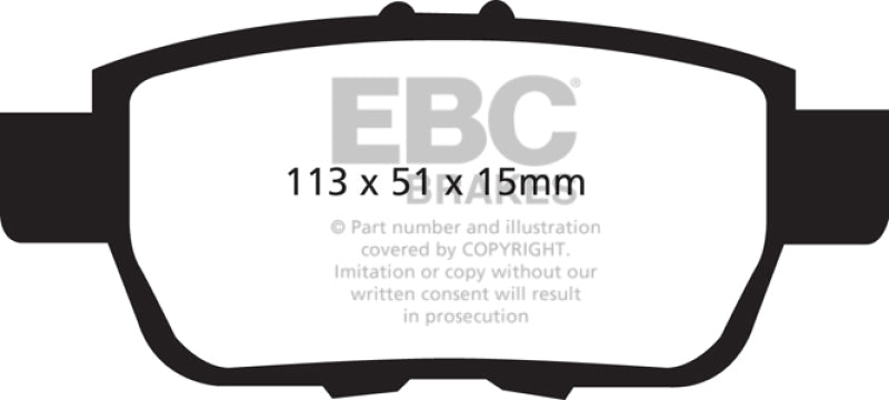 EBC 05-14 Honda Ridgeline 3.5 Greenstuff Rear Brake Pads - Black Ops Auto Works