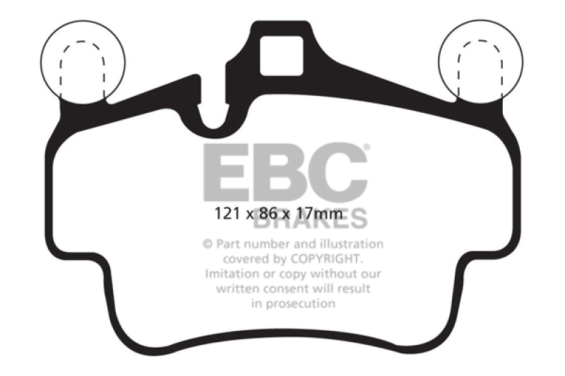 EBC 07-08 Porsche 911 (997) (Cast Iron Rotor only) 3.6 Carrera 2 Yellowstuff Front Brake Pads - Black Ops Auto Works