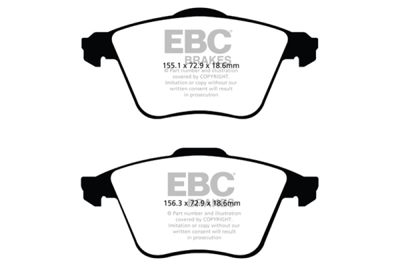 EBC 07-13 Mazda 3 2.3 Turbo Greenstuff Front Brake Pads - Black Ops Auto Works