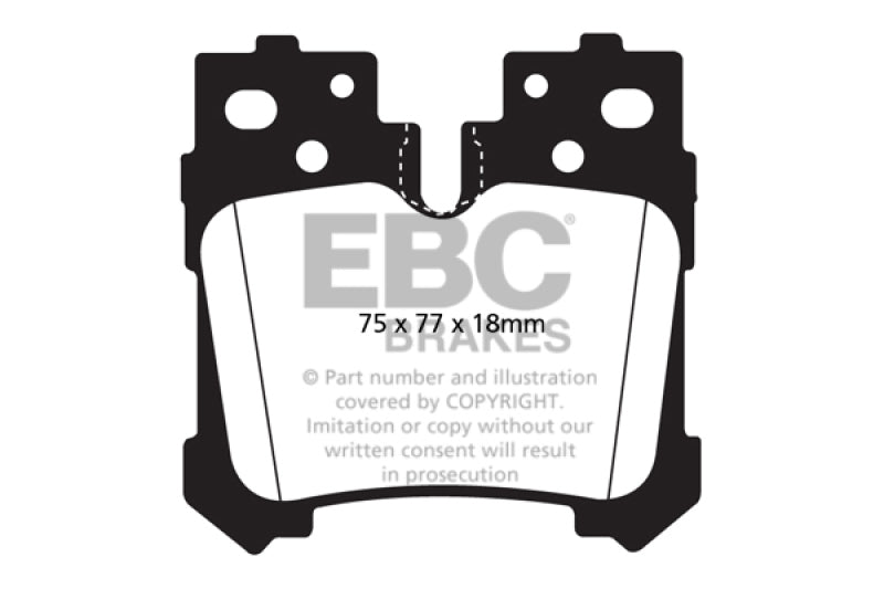 EBC 07+ Lexus LS460 4.6 Yellowstuff Rear Brake Pads - Black Ops Auto Works