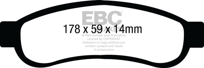 EBC 08-10 Ford F250 (inc Super Duty) 5.4 (2WD) Yellowstuff Rear Brake Pads - Black Ops Auto Works