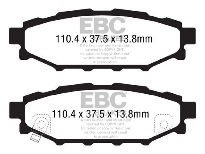 EBC 08-10 Subaru Impreza 2.5 Bluestuff Rear Brake Pads - Black Ops Auto Works