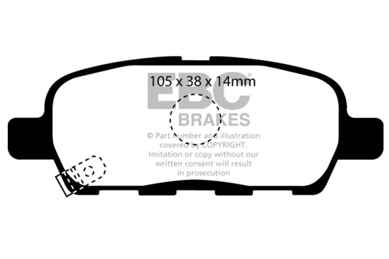 EBC 08-13 Infiniti EX35 3.5 Greenstuff Rear Brake Pads - Black Ops Auto Works