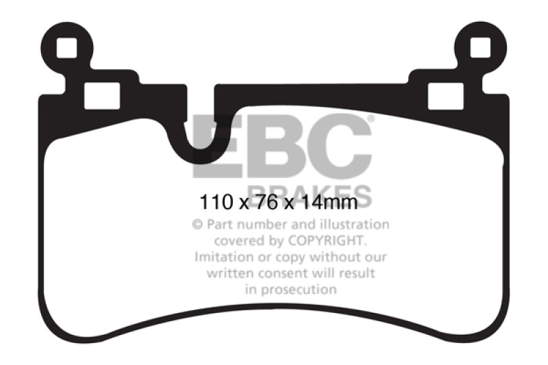 EBC 08-13 Mercedes-Benz C63 AMG (W204) 6.2 Yellowstuff Rear Brake Pads - Black Ops Auto Works