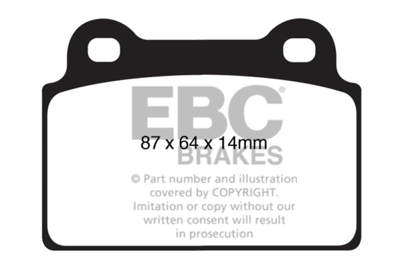 EBC 08-16 Mitsubishi Lancer Evo 10 2.0 Turbo (1 piece rotor) Bluestuff Rear Brake Pads - Black Ops Auto Works