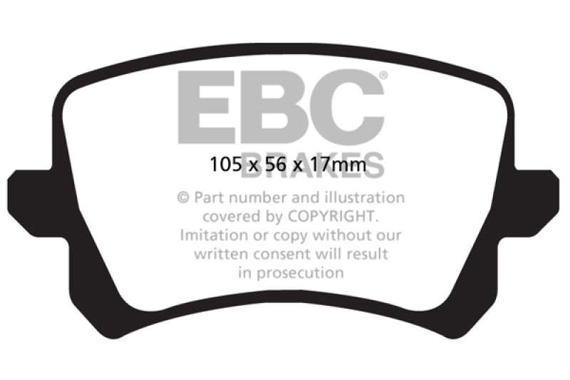 EBC 08-17 Volkswagen Passat CC Yellowstuff Rear Brake Pads - Black Ops Auto Works