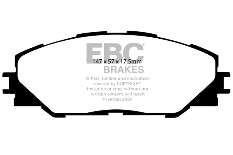 EBC 09-10 Pontiac Vibe 2.4 2WD Yellowstuff Front Brake Pads - Black Ops Auto Works