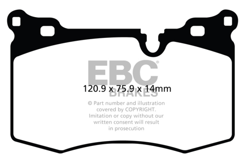 EBC 09-14 Mini Hardtop 1.6 Turbo J.C Works Yellowstuff Front Brake Pads - Black Ops Auto Works