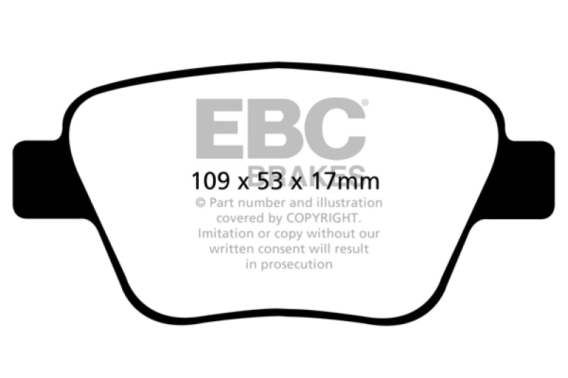 EBC 10-13 Audi A3 2.0 Turbo (Bosch rear caliper) Redstuff Rear Brake Pads - Black Ops Auto Works