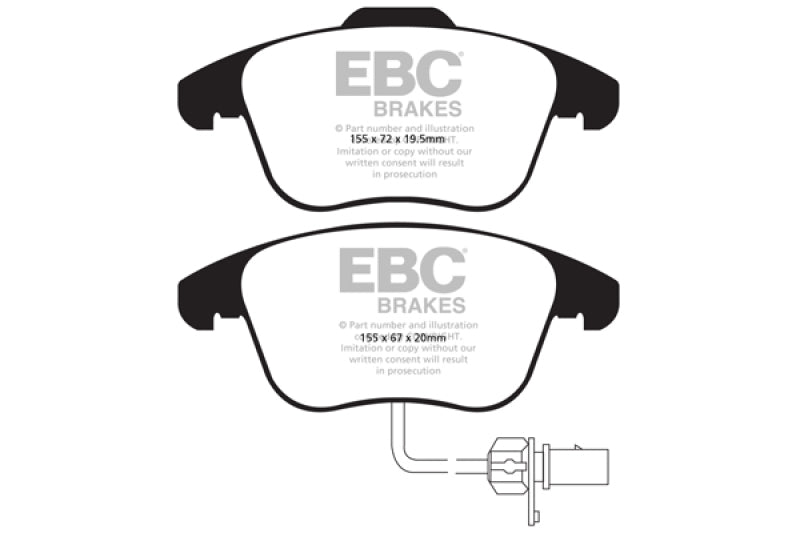 EBC 10+ Audi A5 2.0 Turbo Redstuff Front Brake Pads - Black Ops Auto Works
