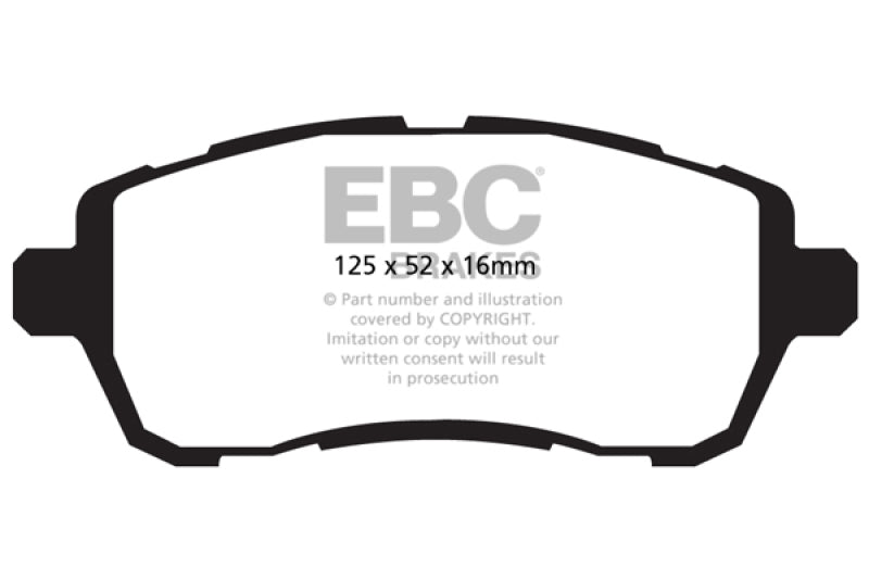 EBC 10+ Ford Fiesta 1.6 (FOR NON-ST/NON-TURBO) Greenstuff Front Brake Pads - Black Ops Auto Works