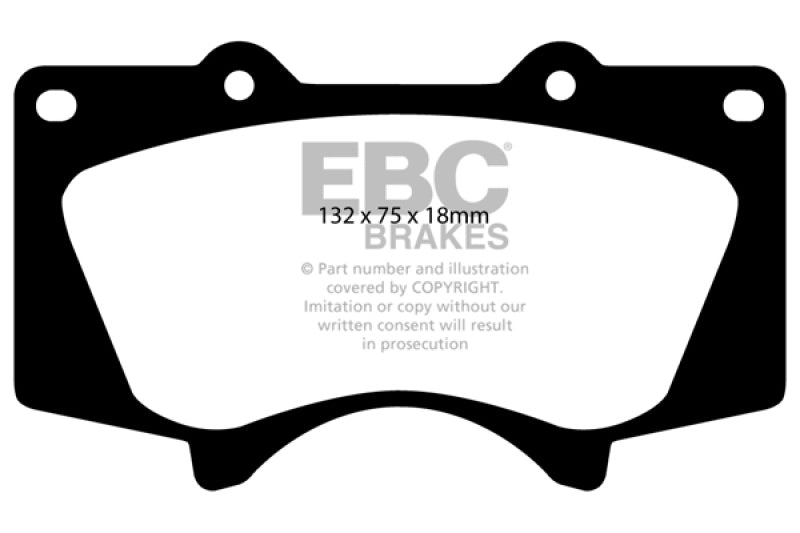EBC 10+ Lexus GX460 4.6 Yellowstuff Front Brake Pads - Black Ops Auto Works