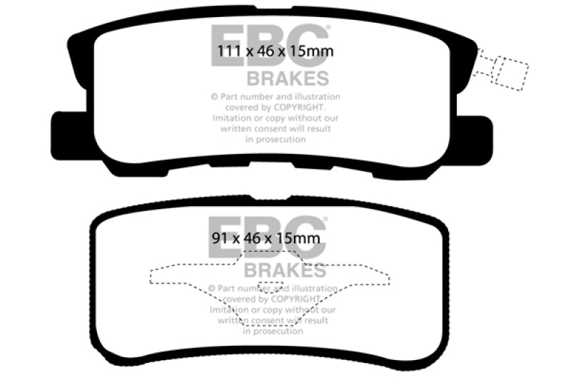 EBC 11-14 Chrysler 200 3.6 Yellowstuff Rear Brake Pads - Black Ops Auto Works