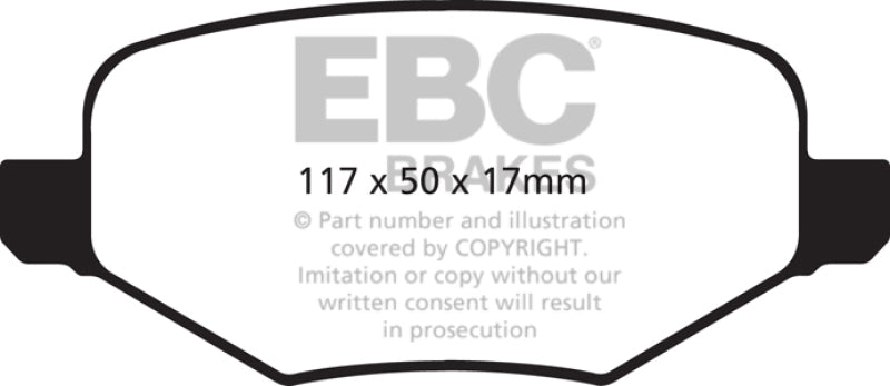 EBC 11-14 Ford Edge 2.0 Turbo Yellowstuff Rear Brake Pads - Black Ops Auto Works