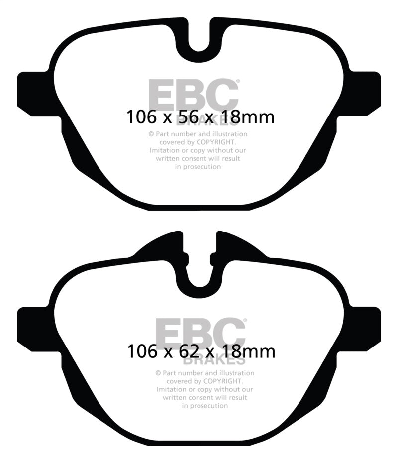 EBC 11+ BMW X3 2.0 Turbo (F25) Redstuff Rear Brake Pads - Black Ops Auto Works