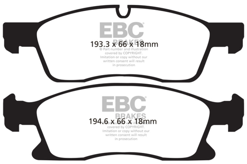 EBC 11+ Dodge Durango 3.6 Extra Duty Front Brake Pads - Black Ops Auto Works