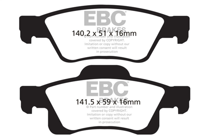 EBC 11+ Dodge Durango 3.6 Greenstuff Rear Brake Pads - Black Ops Auto Works