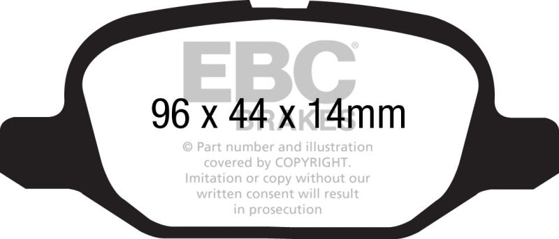 EBC 11+ Fiat 500 1.4 (ATE Calipers) Yellowstuff Rear Brake Pads - Black Ops Auto Works