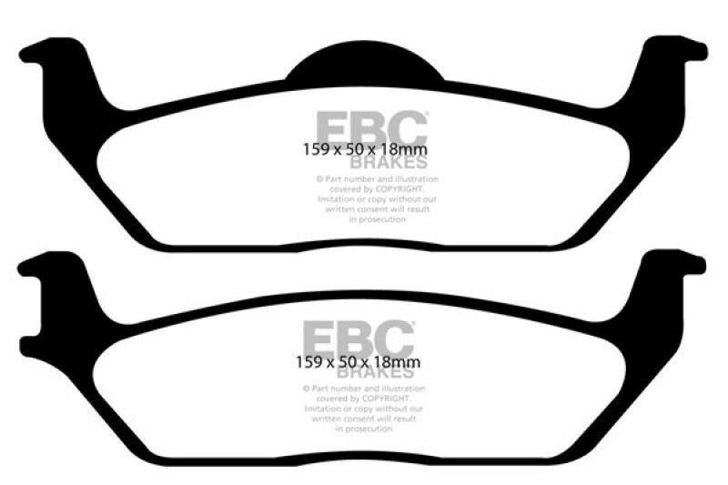 EBC 11 Ford F150 3.5 Twin Turbo (2WD) 6 Lug Yellowstuff Rear Brake Pads - Black Ops Auto Works
