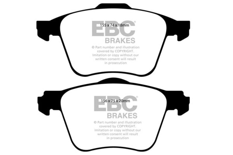 EBC 11+ Volvo S60 2.5 Turbo T5 (315mm Front Rotors) Yellowstuff Front Brake Pads - Black Ops Auto Works