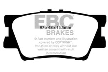 Load image into Gallery viewer, EBC 12-17 Toyota Camry 2.5L Yellowstuff Rear Brake Pads - Black Ops Auto Works