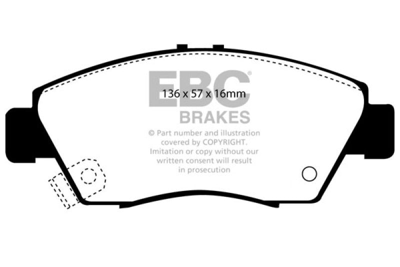 EBC 12 Acura ILX 1.5 Hybrid Redstuff Front Brake Pads - Black Ops Auto Works
