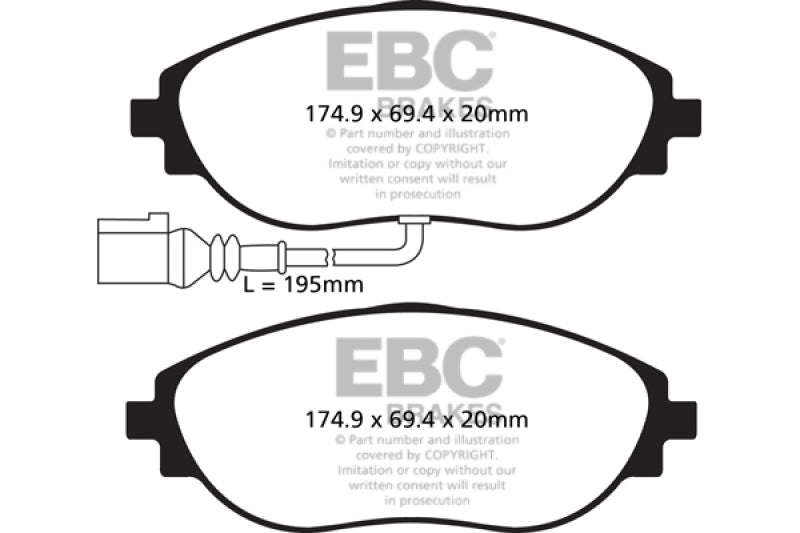 EBC 12+ Volkswagen CC 3.6 Greenstuff Front Brake Pads - Black Ops Auto Works