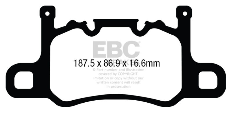 EBC 13-15 Porsche 911 (991) (Cast Iron Rotor only) 3.8 GT3 Yellowstuff Rear Brake Pads - Black Ops Auto Works
